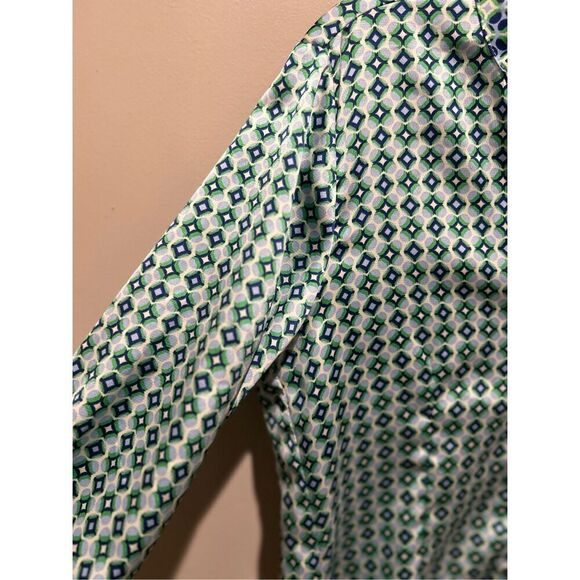 Zara Green and Blue Patterned Blouse - Picture 5 of 8